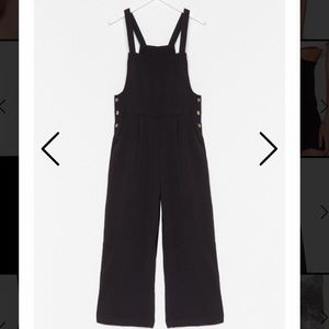 Black wide leg overalls
